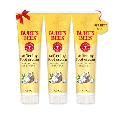 Burt&#39;s Bees Softening Foot Cream with Coconut Oil and Soap Bark, 4.3 Ounces, Pack of 3