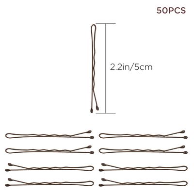 AIEX 50Pcs Hair Pins Kit Hair Clips Secure Hold Bobby Pins Hair Clips for Women Girls and Hairdressing Salon (Brown)