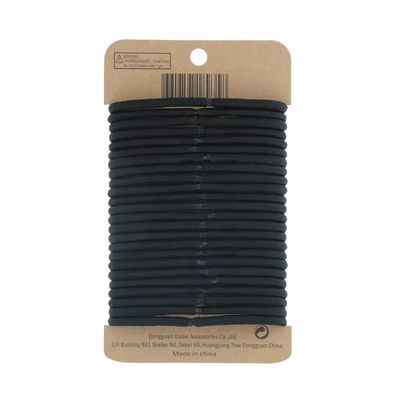 Minihope no-metal elastic hair ties, women's black thick large elastics, 5MM for thick hair 24 Count