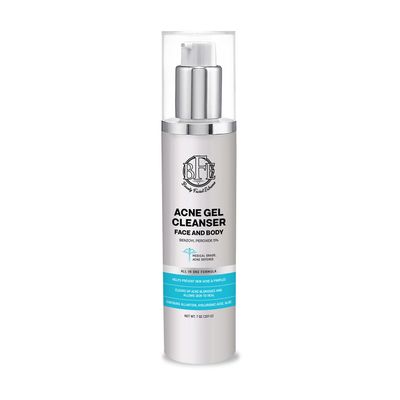 Acne Face wash Treatment with Benzoyl Peroxide 5% - Fight Acne Blemishes on Contact for Cystic Breakouts, Oily Skin, Clogged Pores, Blackhead, Whitehead &amp; Pimples. Achieve Clear Skin.