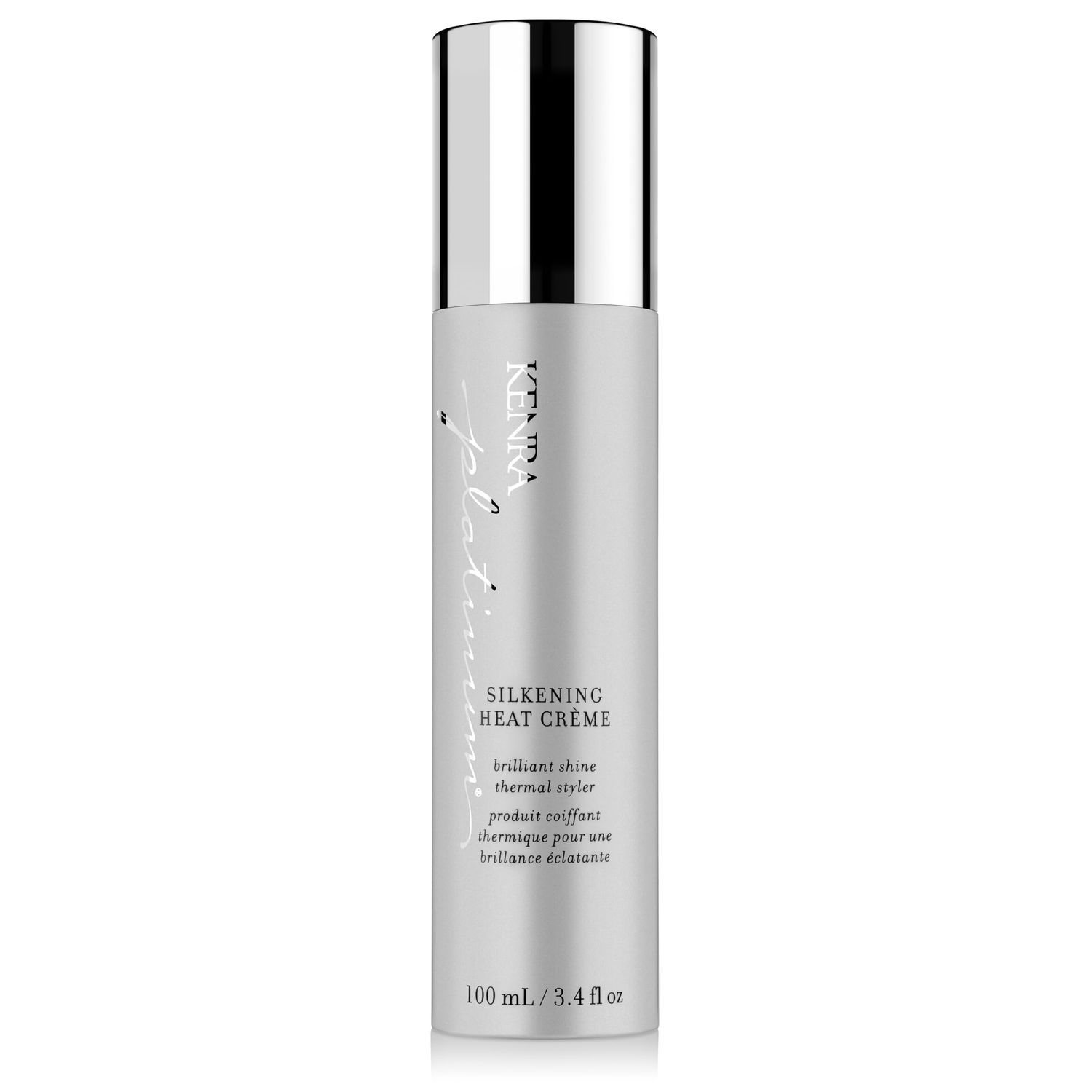 Kenra Platinum Silkening Heat Crme | Brilliant Shine Thermal Styler | Reduces Hot Tool Passes by 50% | Prevents Breakage &amp; Improve Manageability | Heat Protectant | All Hair Types | 3.4 fl. Oz