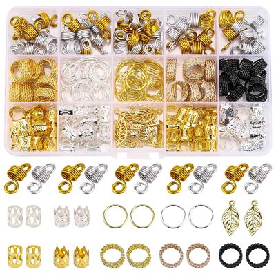200 Pcs Loc Hair Jewelry for Braids, Metal Gold and Silver Hair Charms for Women, Hair Beads Rings Cuffs Dreadlocks Accessories Decoration