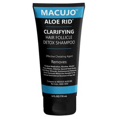 Macujo Aloe Rid Detox Shampoo Method Effective Chelating Agent for Pollutants, Residual Medications, Nicotine, Alcohol, Chlorine, 2nd Hand-Smoke, Heavy Metals