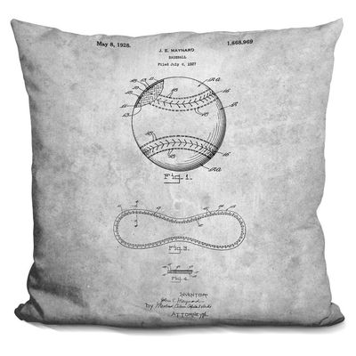 LiLiPi Baseball Blueprint Decorative Accent Throw Pillow