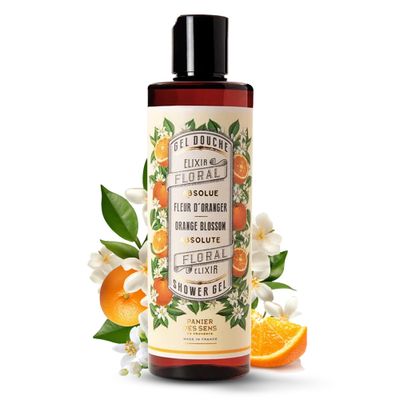 Panier des Sens - Orange Blossom Shower Gel - Foaming Body Wash Women &amp; Men - Moisturizing Body Soap with Glycerin, Olive Oil - 95% Natural Ingredients Body Care - Vegan Liquid Body Wash - 8,45 floz