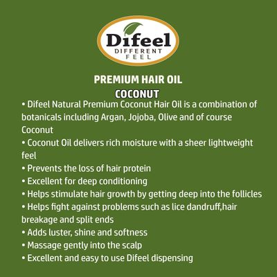 Difeel Premium 99% Natural Deep Conditioning Coconut Hair Oil 7.1 ounce (3-Pack)