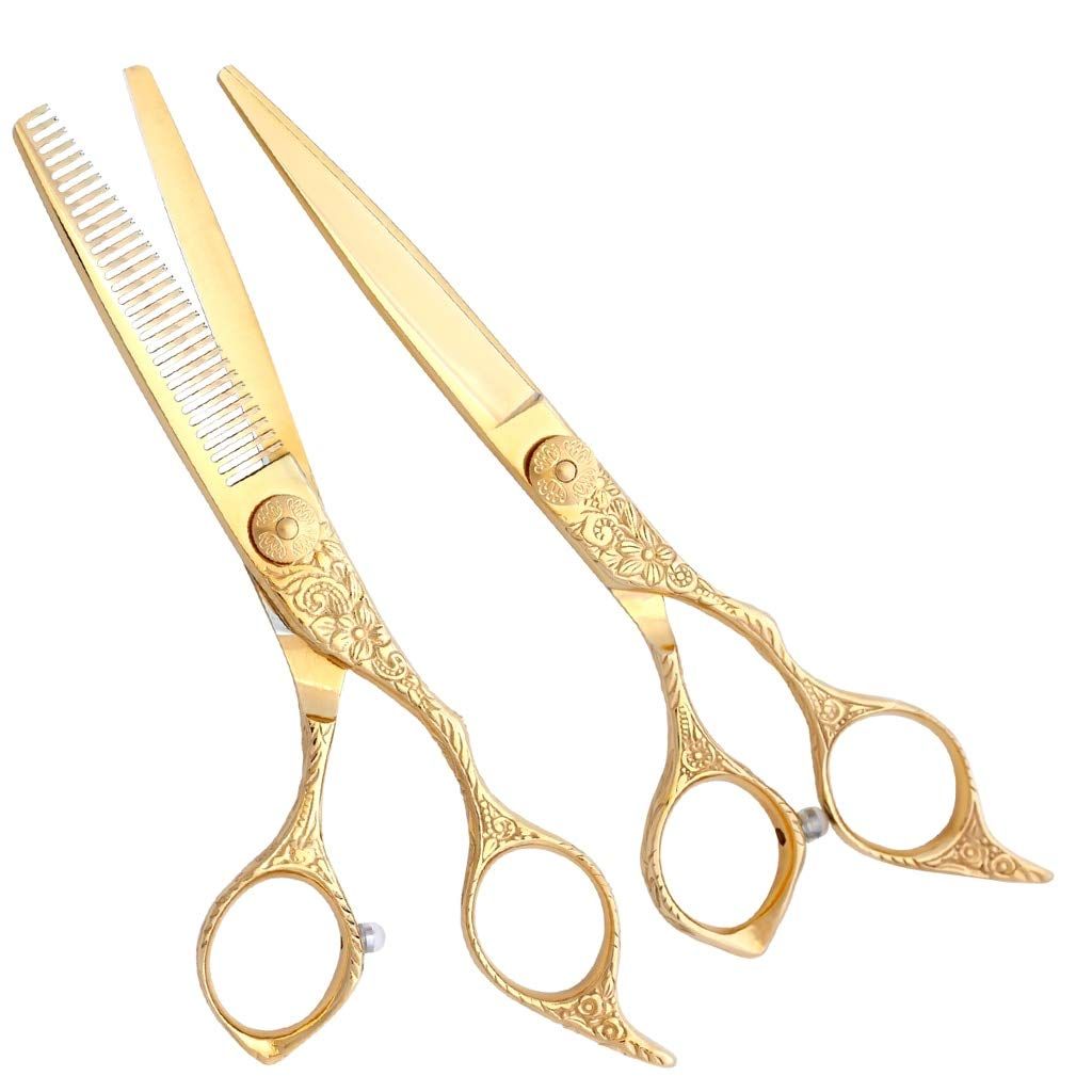 Washi Beauty D&#39;or Shear Scissor Set Available in 5.5/6.0 Professional Hair Tools Forged Japanese 440C Steel (5.5)