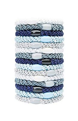 L. Erickson Grab &amp; Go Ponytail Holders, Atlantic, Set of Fifteen - Exceptionally Secure with Gentle Hold