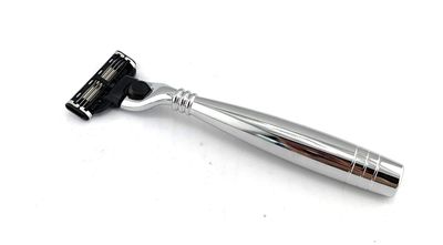 G.B.S Triple Blade Stainless Steel Razor with a Leather Case