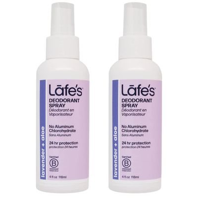 Lafe&#39;s Natural Deodorant | 4oz Aluminum Free Natural Deodorant Spray | Lavender &amp; Aloe | 2 Pack