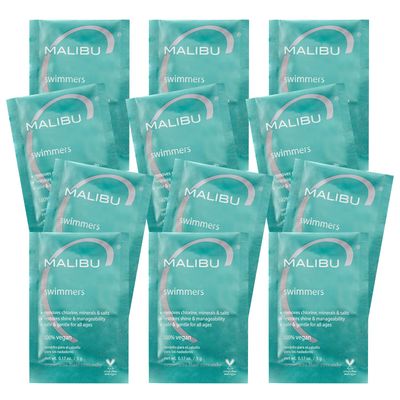 Malibu C Swimmers Wellness Remedy - Restoring &amp; Hydrating Hair Care with Vitamin C Complex - Protects Hair Discoloration from Chlorine and Pool Elements (12 Packets)