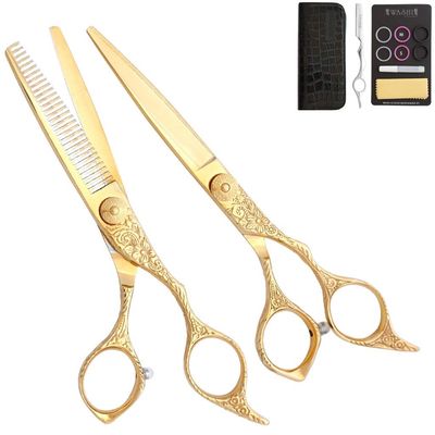 Washi Beauty D'or Shear Scissor Set Available in 5.5/6.0 Professional Hair Tools Forged Japanese 440C Steel (5.5)