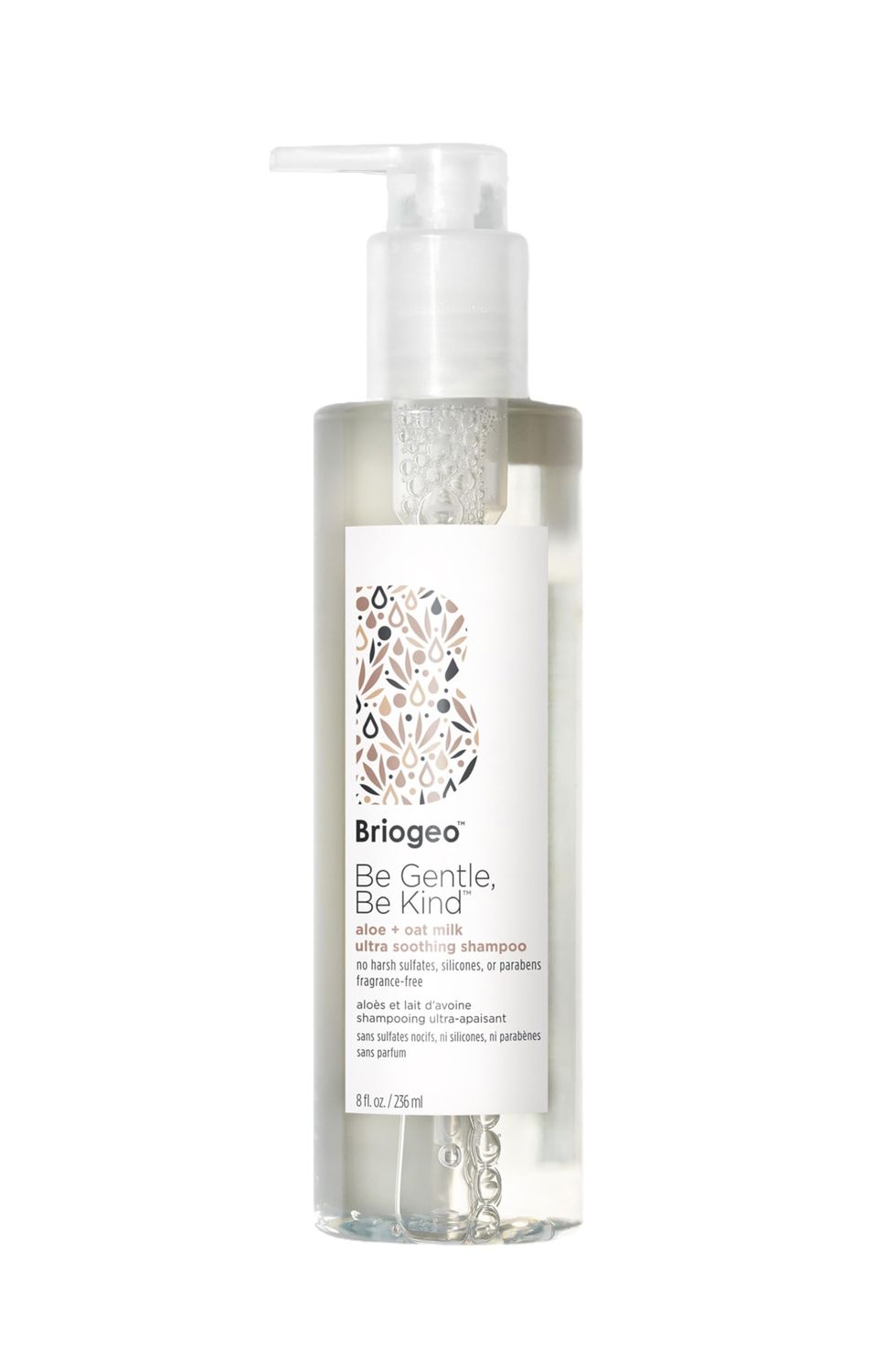 Briogeo Be Gentle, Be Kind Aloe + Oat Milk Ultra Soothing Shampoo, Hypoallergenic and Dermatologist-Approved Shampoo, Fragrance Free, Vegan, Cruelty-Free, 8 fl oz