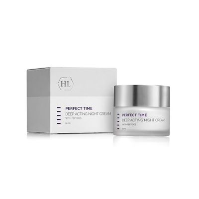 HL Holy Land Cosmetics Perfect Time Deep Acting Night Cream with Lipopeptides &amp; Hyaluronic Acid to Improve Skin Elasticity and Firmness, 1.7 fl.oz