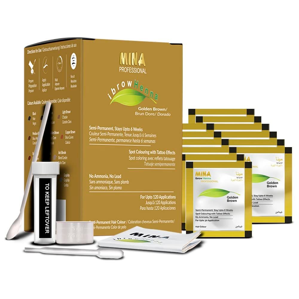 MINA Professional ibrow Henna Golden Brown Refill Pack For Hair Coloring