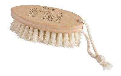 Redecker Tampico Fiber Dry Massage Brush with Untreated Beechwood Handle, 5-1/2-Inches