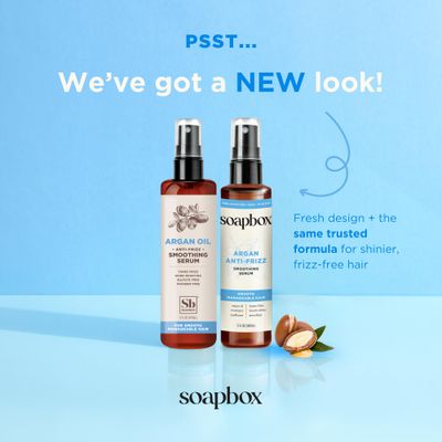 Soapbox Argan Oil Smoothing Serum, Anti-Frizz Serum For All Hair Types with Shea Butter & Vitamin E Repairs Damage & Controls Flyaways - Vegan, Cruelty and Gluten Free (5 Fl oz)