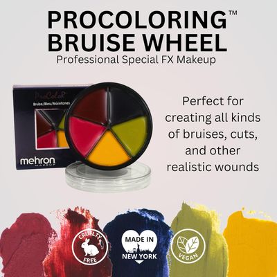 Mehron Makeup ProColoRing Bruise 5 Color Wheel for Special Effects &amp; Movies | Bruise Makeup Kit | SFX Paint | Halloween Special Effects Makeup