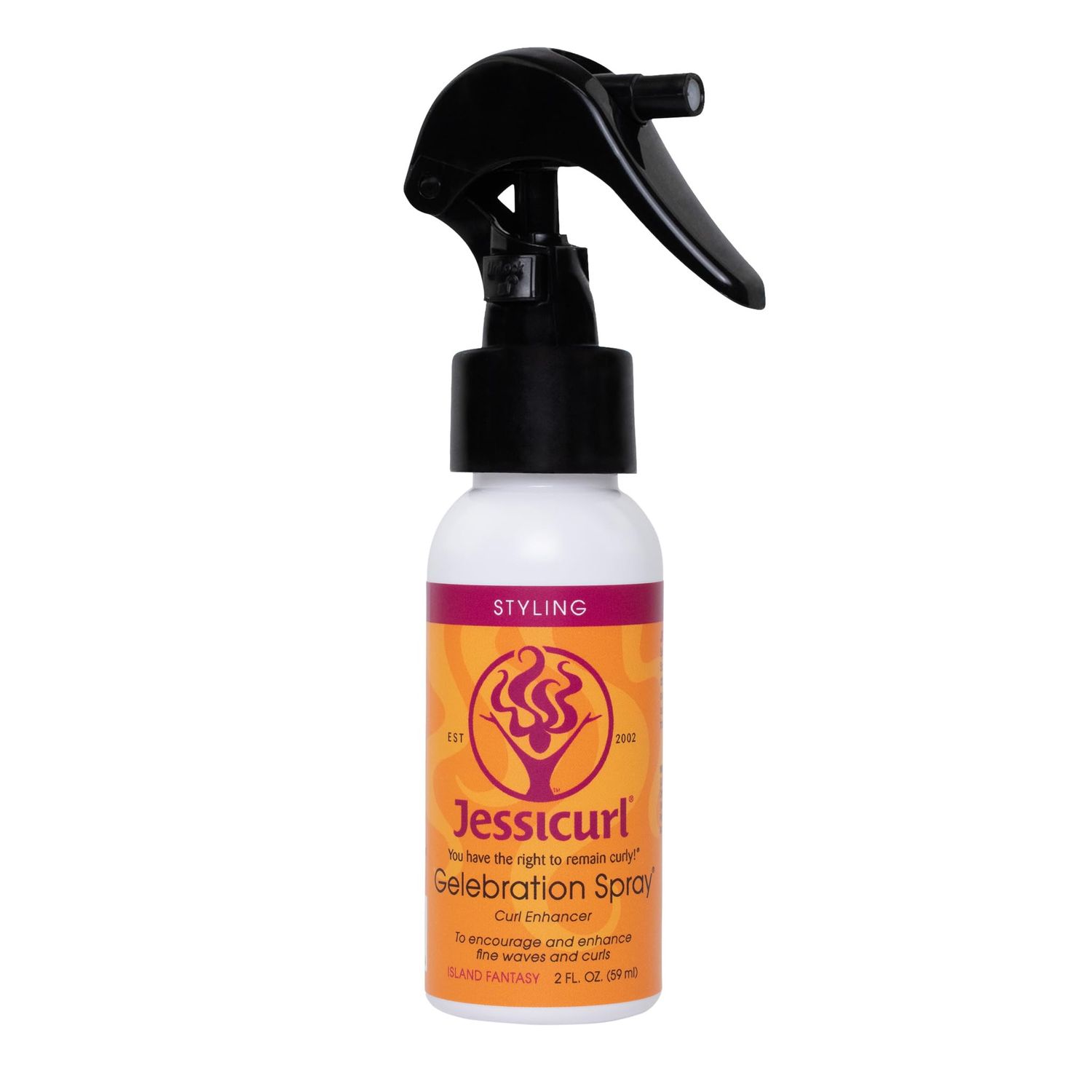 Jessicurl, Gelebration Spray, Island Fantasy, 2 Fl oz. Curl Enhancer for Fine Hair with Flaxseed Extract, Curl Styler for Wavy Hair, Curly Hair Products