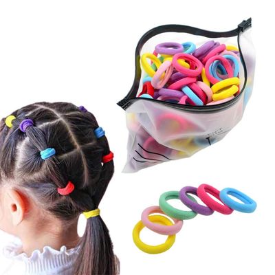 200 Pack Candy Color Girls&#39; Elastics Hair Ties Seamless Ponytail Holder