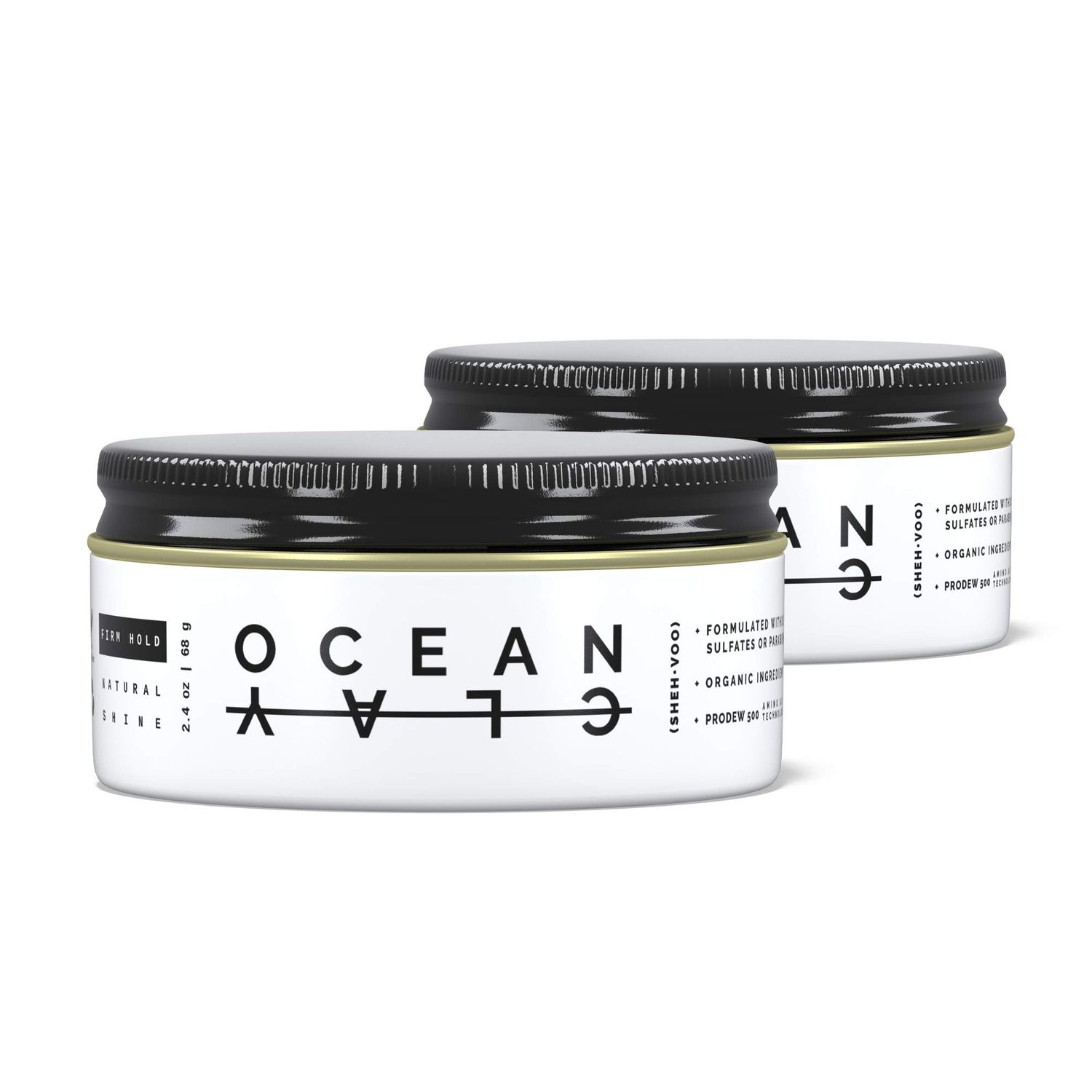 (SHEHVOO) OC DUO Kit - (2) Ocean Clay&#39;s - Premium Men&#39;s Hair Styling Clay (2.4 oz Each)