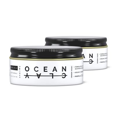 (SHEHVOO) OC DUO Kit - (2) Ocean Clay&#39;s - Premium Men&#39;s Hair Styling Clay (2.4 oz Each)