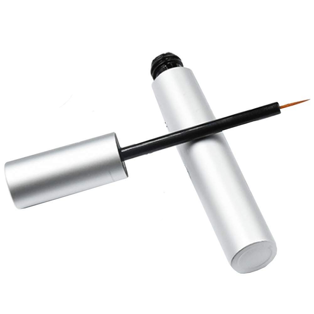 3 Pcs 3ml Empty Eyeliner Vials Tube Silver Plastic Eyelash Growth Liquid Bottle Container With Brush for Cosmetics