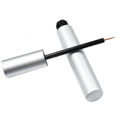 3 Pcs 3ml Empty Eyeliner Vials Tube Silver Plastic Eyelash Growth Liquid Bottle Container With Brush for Cosmetics
