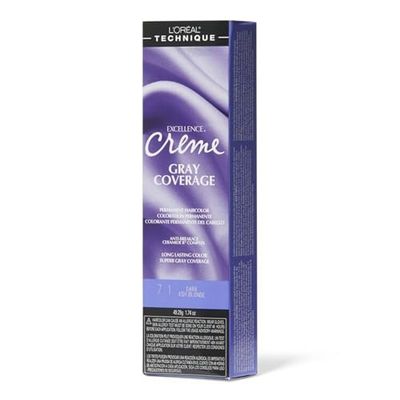 L&#39;Oral Technique Excellence Crme Permanent Hair Color | Long-Lasting Hair Dye | Rich Formula with No-Drip Application | Superb Gray Coverage | For All Hair Types | Dark Ash Blonde