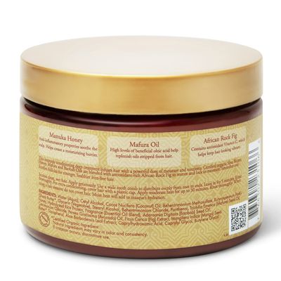 SheaMoisture Hair Mask Moisturizer, Manuka Honey &amp; Mafura Oil, Intensive Hydration Hair Masque, Curly Hair Products, Coconut Oil, Organic Shea Butter, African Rock Fig &amp; Baobab Oil (2 Pack-12 Oz Ea)