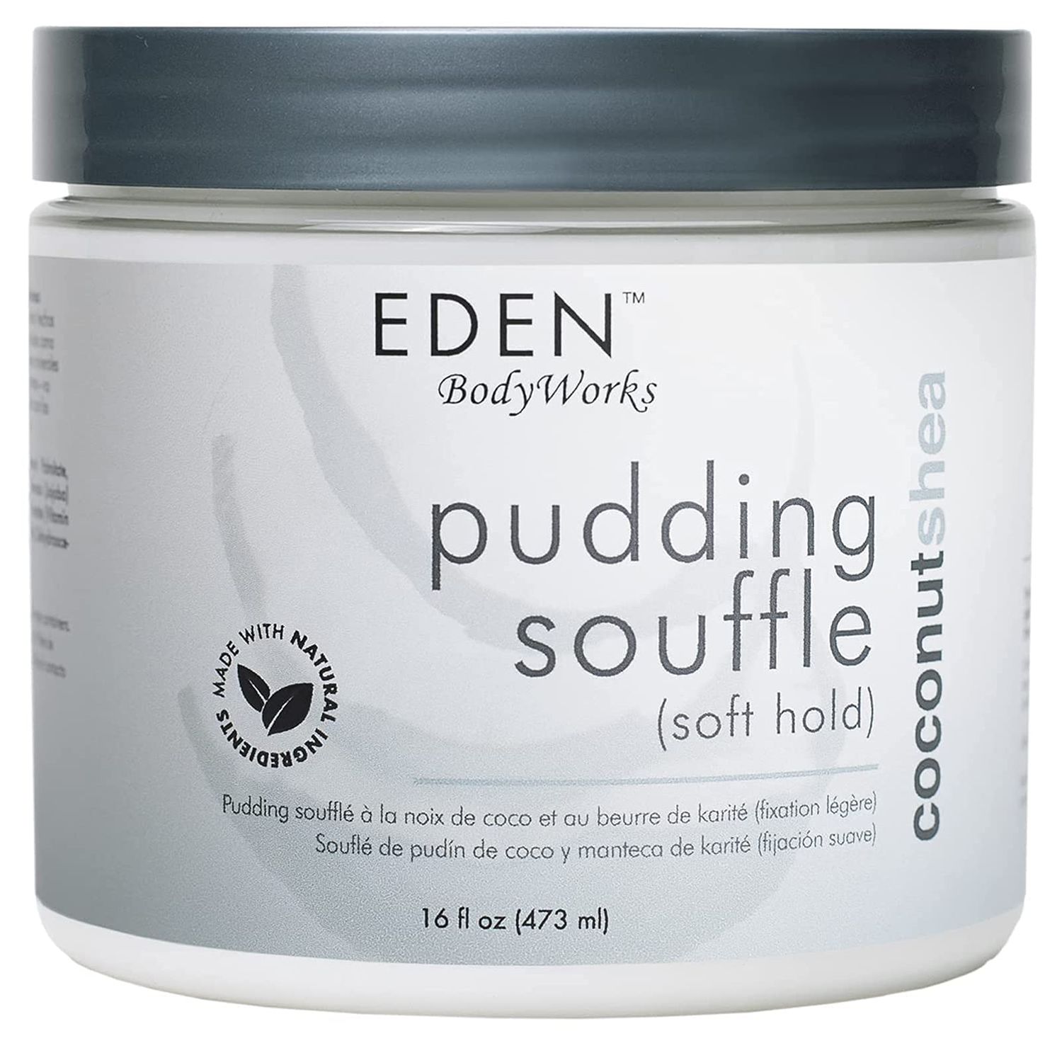EDEN BodyWorks Coconut Shea Pudding Souffle - Curl Defining Hair Moisturizer with a Soft Hold to Strengthen Hair, Control Frizz &amp; Add Shine - 16 Oz.