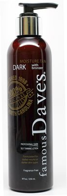 Dave&#39;s Dark Self Tanner Sunless Tanning Lotion with Bronzer - For All Skin Types