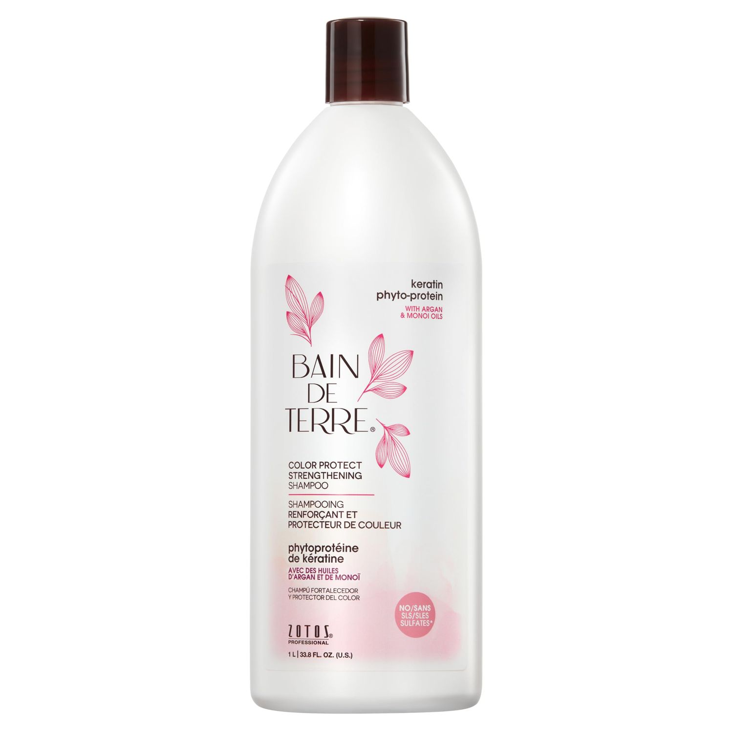 Bain de Terre Keratin Phyto-Protein Color Protect Strengthening Shampoo, Color-Safe Strengthening for Weak &amp; Damaged Hair, Sulfate-Free, Paraben-Free, 33.8 Fl Oz