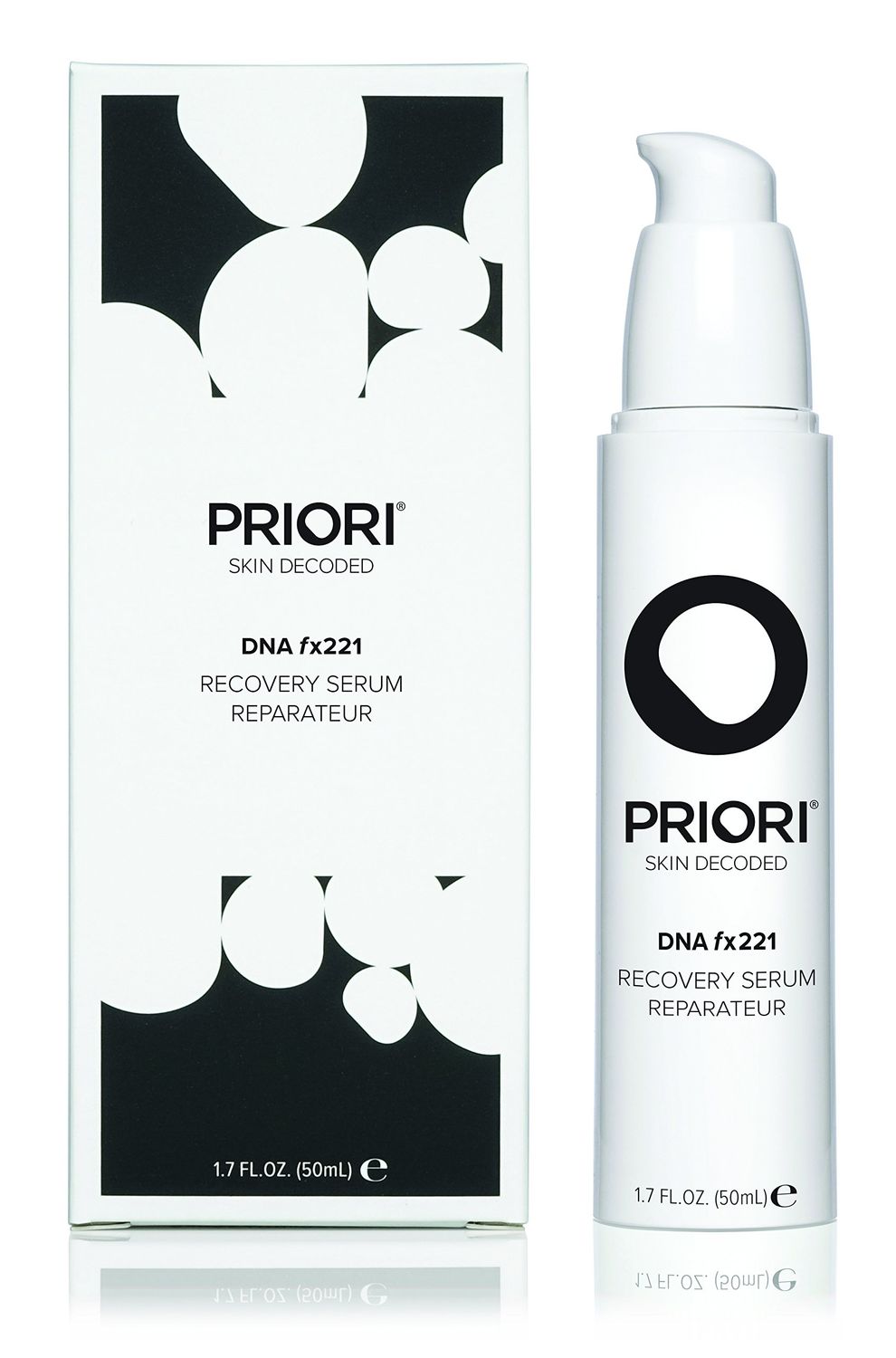 Priori Skincare DNA Recovery Serum Repairing, Correcting Age Defying Day &amp; Night Face Treatment Free Radical Protection Beauty Boost Intense Hydration Oil Free Fragrance Free 1.7 fl oz