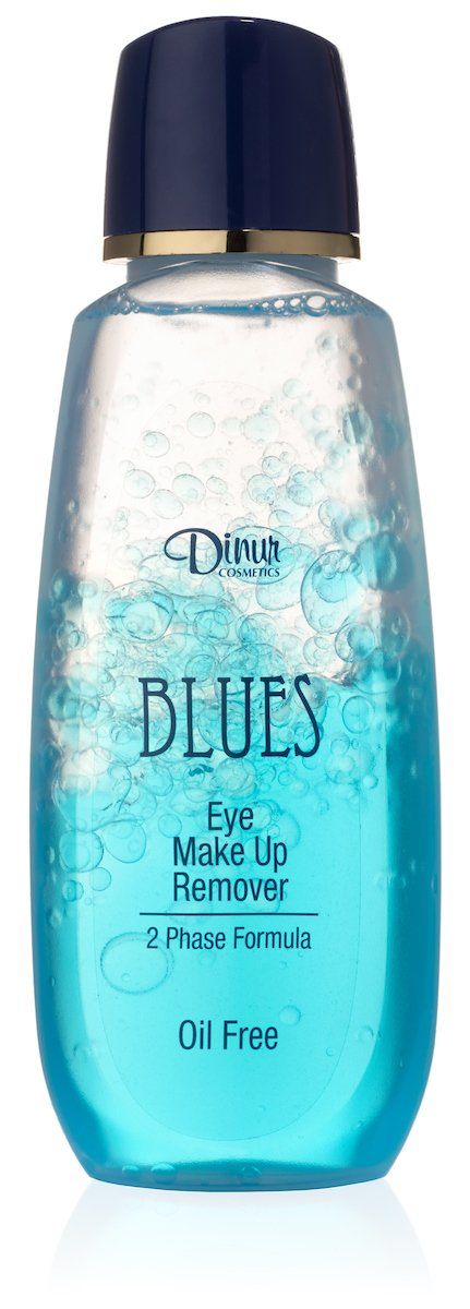 Dinur Cosmetics BLUES Eye Make Up Remover Oil Free Gentle Remover for Regular &amp; Waterproof Makeup Rich with Chamomile Vitamin E Feels Fresh Clean and Relaxing 5.7 fl. oz. 170 ml.