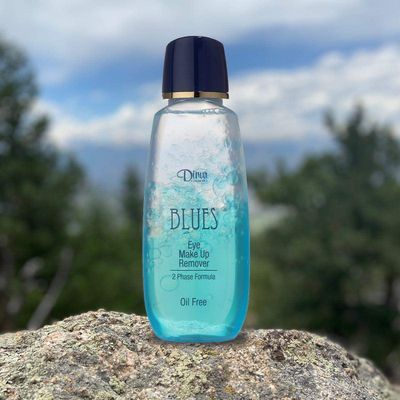 Dinur Cosmetics BLUES Eye Make Up Remover Oil Free Gentle Remover for Regular & Waterproof Makeup Rich with Chamomile Vitamin E Feels Fresh Clean and Relaxing 5.7 fl. oz. 170 ml.