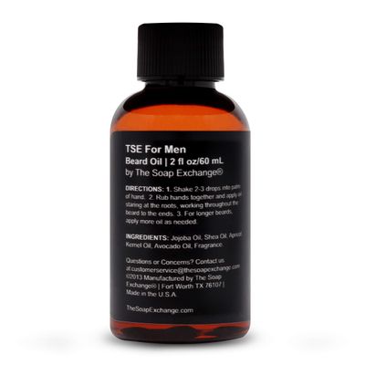 TSE for Men Beard Oil - Cool Mint Scent - Hand Crafted 2 fl oz / 60 ml Deep Conditioner, Nourishing Softener, Natural Ingredients, Stop Itching, Made in the USA.