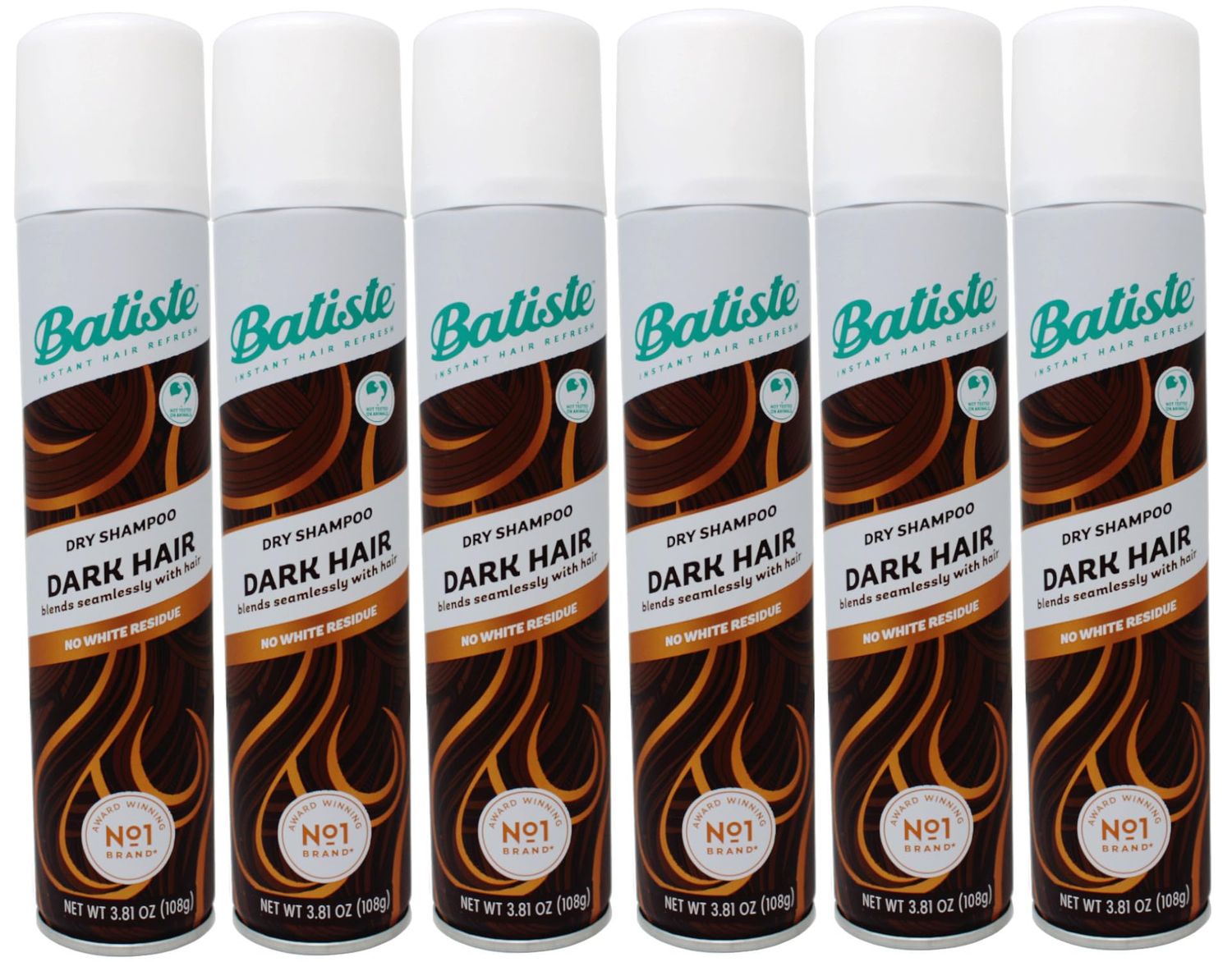 Batiste Dry Shampoo for Dark Hair, 3.81 oz (Pack of 6)