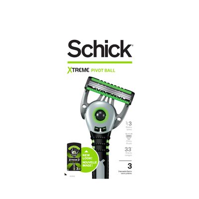 Schick Xtreme Pivot Ball Razor - Disposable Razors Men, Pivot Razor, Schick Pivot Ball, 3 Count