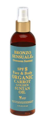 Bronzo Sensuale SPF Sunscreen Protective Golden Tanning Organic Carrot Oil 8.5 Ounces (8 SPF)