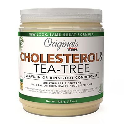 Originals by Africa&#39;s Best Cholesterol Tea Tree Oil, Rinse-Out Plus Leave in Conditioner, Repair and Revitalize Damaged, Dry, Overprocessed Hair, 15 oz