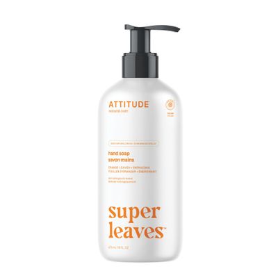ATTITUDE Liquid Hand Soap, EWG Verified, Plant and Mineral-Based, Vegan Personal Care Products, Orange Leaves, 16 Fl Oz