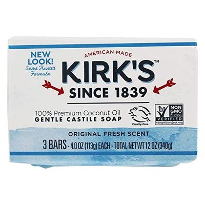 Kirk&#39;s Original Coco Castile Soap Fresh Scent 4 Ounces (6 Count)