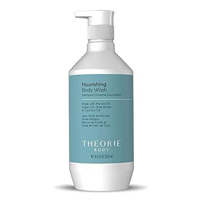 Theorie Premium Nourishing Body Wash - Made with Marula Oil, Argan Oil, Coconut Oil &amp; Shea Butter - Featuring our Amber Rose Fragrance - Vegan - Suited for All Skin Types - Pump Bottle 500mL