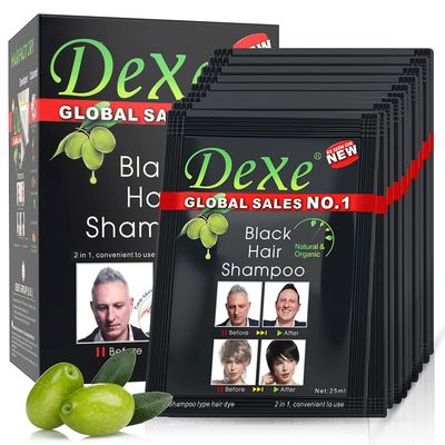 Instant Hair Dye - Black Hair Shampoo - (3) Black Colour - Simple to Use - Last 30 days - Natural Ingredients
