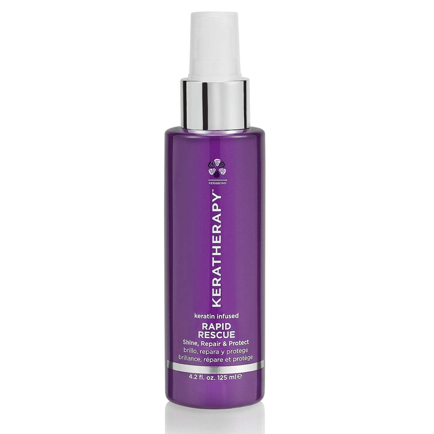 KERATHERAPY Keratin Infused Rapid Rescue Shining Shine Spray for Thermal Hair Protection, 4.2 fl. oz., 125 ml - Hair Breakage Repair Spray with Coffee Extract, Sunflower, Macadamia Oil, &amp; Pearl Powder