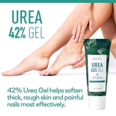 Ellocy 42% Urea Gel Max Plus Salicylic &amp; Hyaluronic Acid - cracked heel repair callus remover gel for Elbows, Feet, and Hands, and cracked heel, calloused feet remover gel