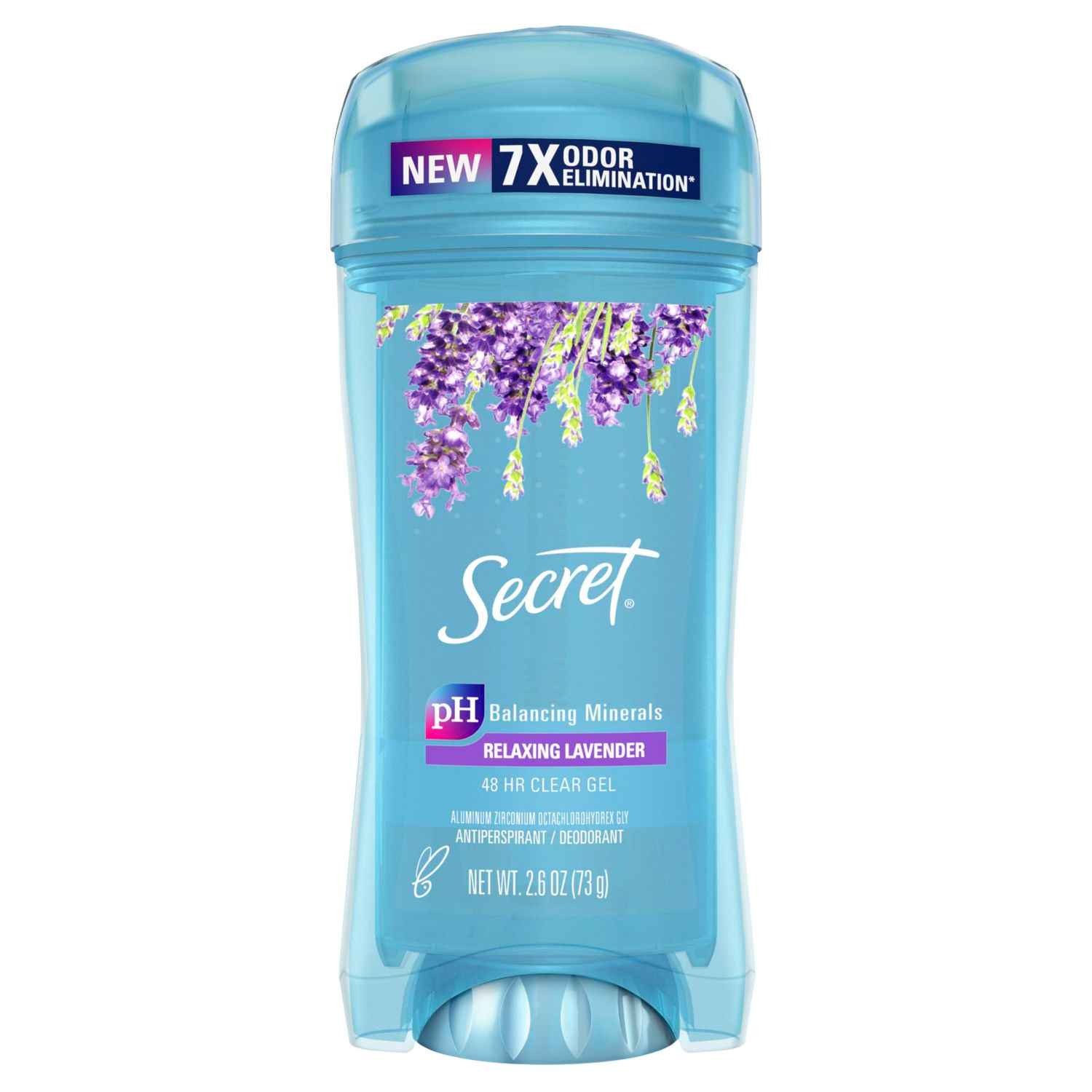 Secret Fresh Antiperspirant and Deodorant for Women, 72hr Freshness, Sweat &amp; Odor Protection, PH Balancing Minerals, Clear Gel, Refreshing Lavender Scent, 2.6 oz