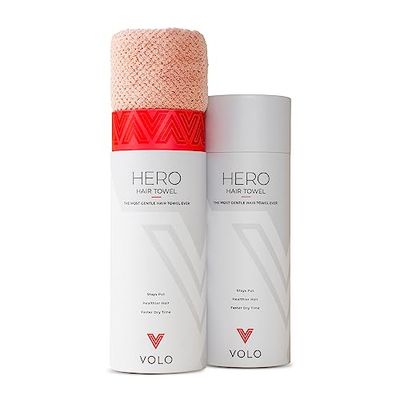 VOLO Hero Cloud Pink Hair Towel - Ultra Soft, Quick Drying, Anti Frizz &amp; Breakage, 30% More Fabric, Snug Strap