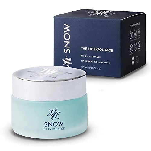 SNOW Lip Exfoliating Sugar Scrub - Lip Scrub Exfoliator for Plump &amp; Soft Lips - Lip Care Product with Jojoba Oil - Moisturize Dry Lips - Lip Care Kit Essential - Lavender &amp; Mint